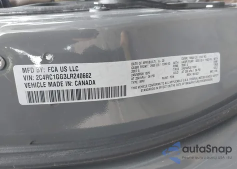 2020 Chrysler Pacifica Limited from USA, damaged, VIN 2C4RC1GG3LR240662